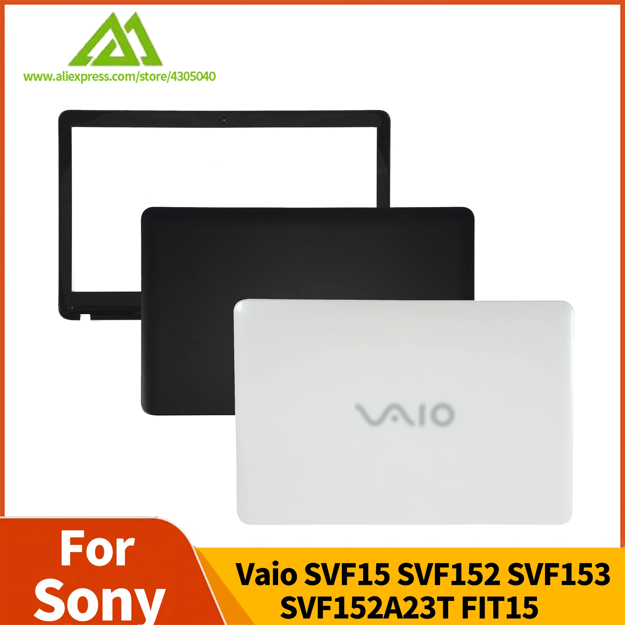 

New Laptop Case Non-Touch LCD Back Cover/Front Bezel For Sony Vaio SVF15 SVF152 SVF153 SVF152A23T SVF15 FIT15 White