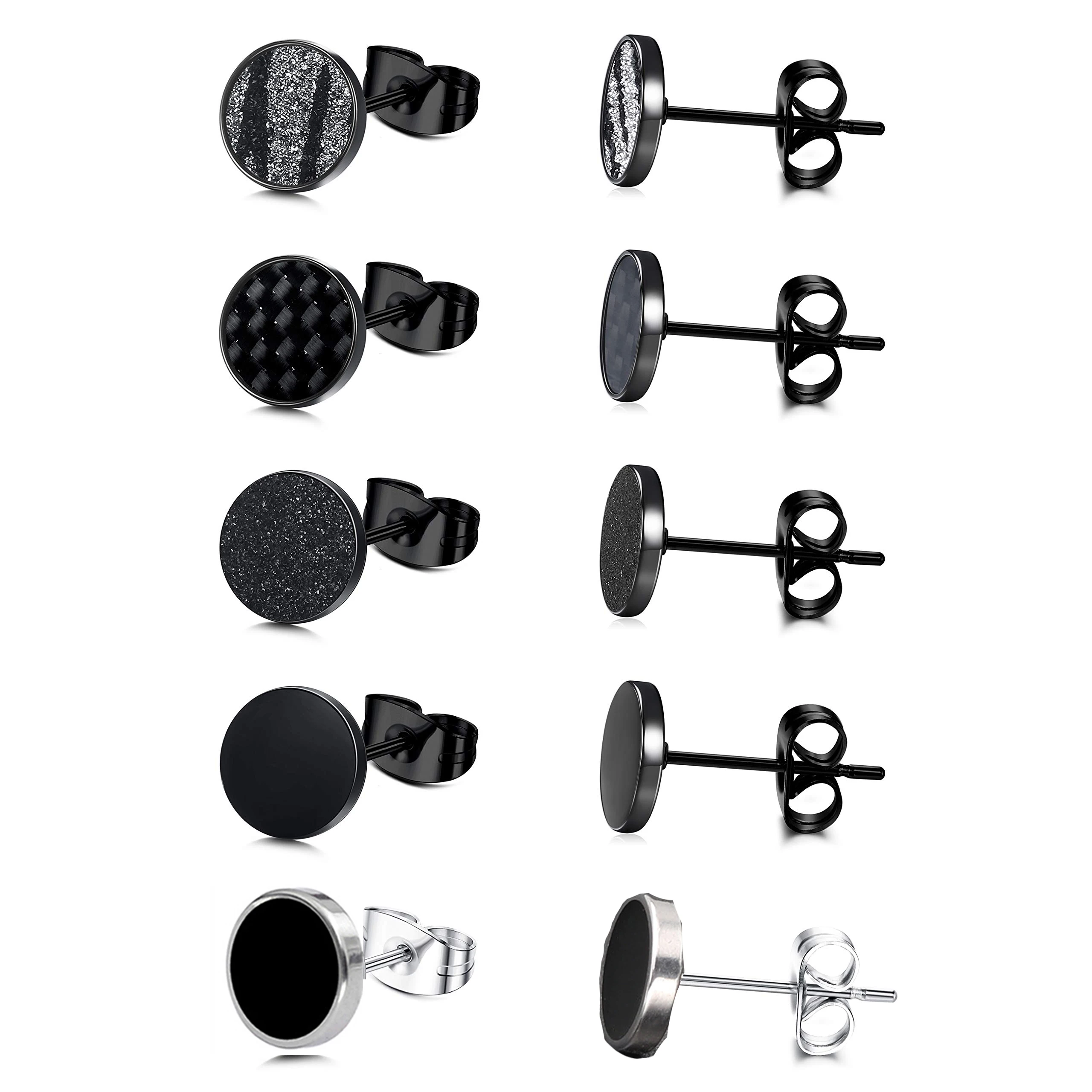 

Набор серег-гвоздиков из хирургической нержавеющей стали 316L, 5 пар, 8 мм