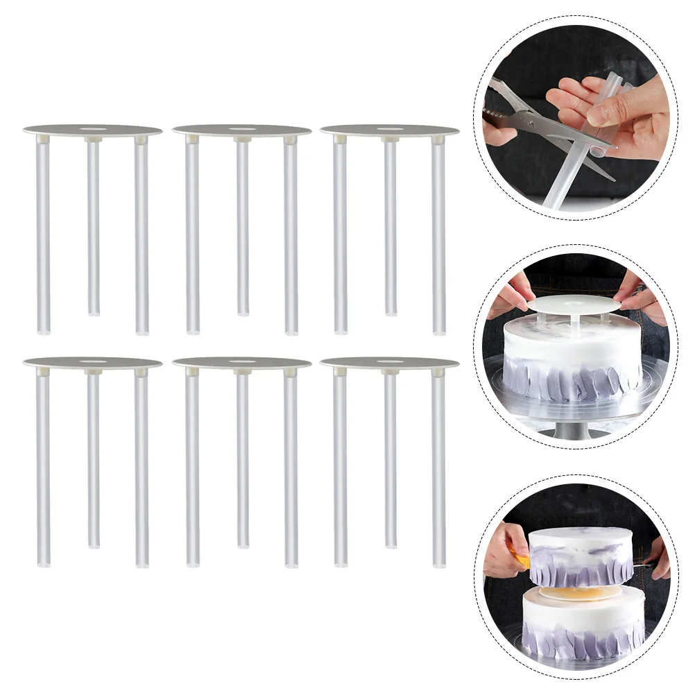 

Cake Support Bracket Stand Holder Separator Stacking Piling Dessert Cakes Pillars Plates Board Tiered Rods Tools Layer Multi