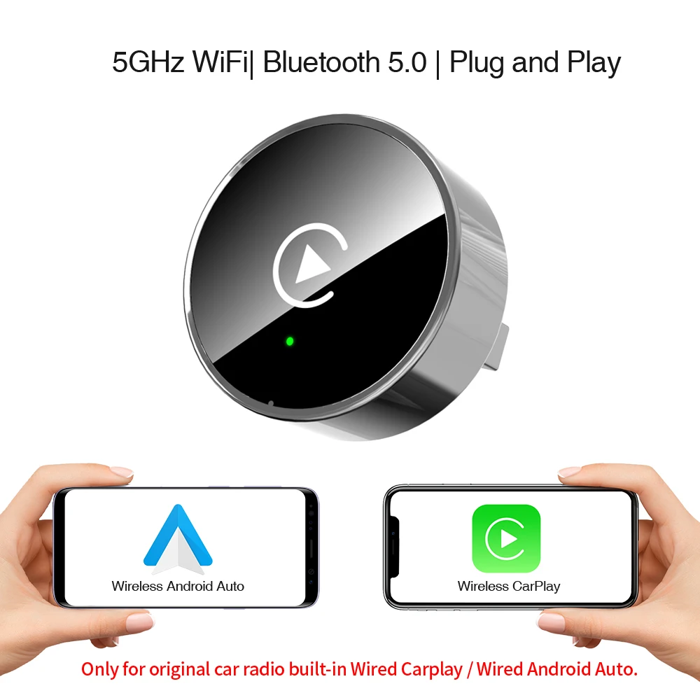 

Беспроводной Адаптер CarPlay И Android Auto 2-в-1, Мини-умный Блок С Wi-Fi И Bluetooth, Автоматическое Подключение Для VW, KIA
