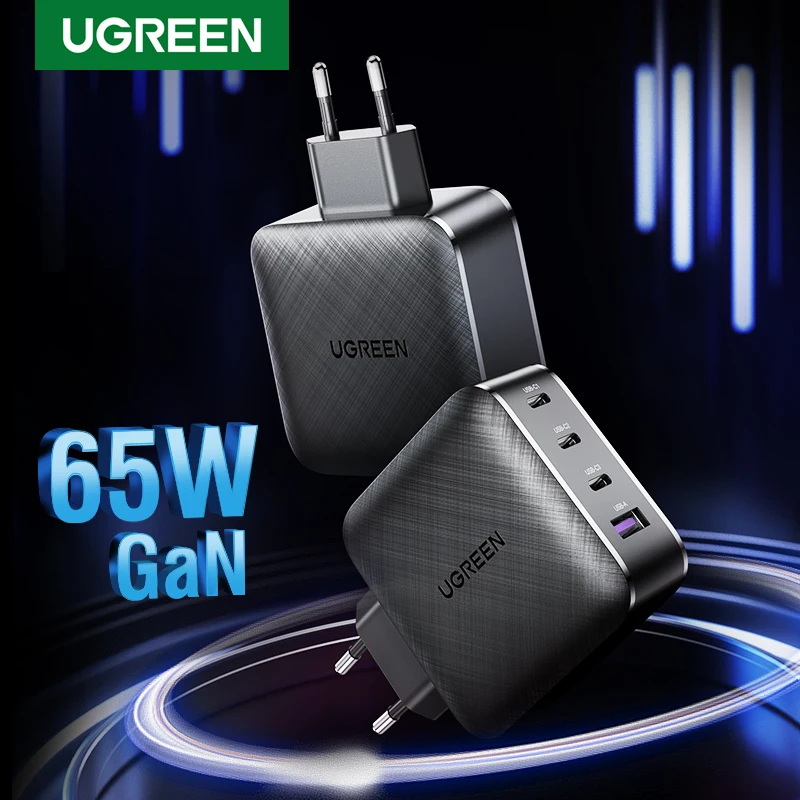 UGREEN 65W GaN Charger Quick Charge 4.0 3.0 Type C PD USB Charger with QC 4.0 3.0 Fast Charger for iPhone 13 12 Xiaomi Laptop