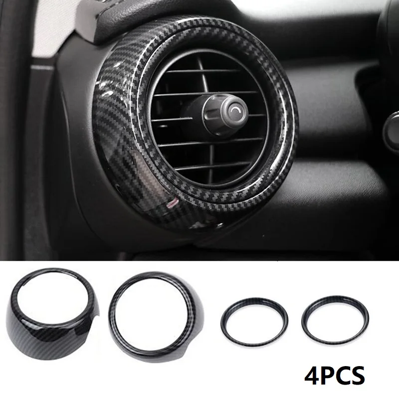 

4 шт., декоративные кольца из углеродного волокна для приборной панели автомобиля