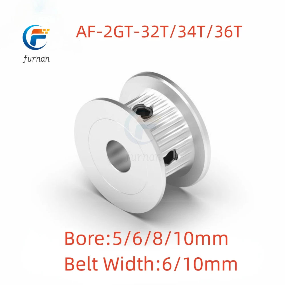 

32T/34T/36T 2GT Timing Pulley Belt Bore 5/6/8/10mm for Width 6/10mm GT2 Synchronous Belt 3D Printer CNC Parts AF Type Pitch 2mm