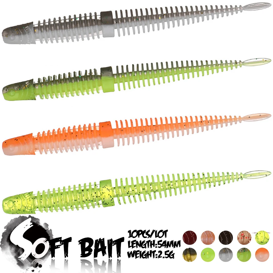 

10 шт./Лот, Мягкая приманка 1,6 г/2,3 г, искусственная силиконовая приманка, блестящая приманка для активного отдыха, рыболовная снасть для окуня...