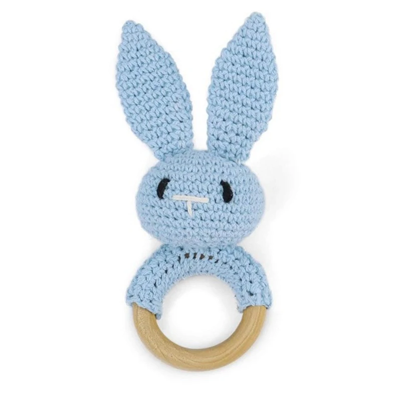 

Baby Rattle Safe Wooden Toys Mobile Pram Crib Ring DIY Crochet Rattle Soother Bracelet Teether Set Baby Product