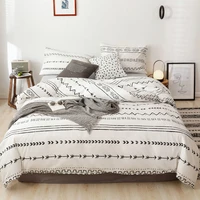 evich simple stripe style 3pcs bedding sets for home textile queen king size 3pcs duvet cover pillowcases bed comforter set