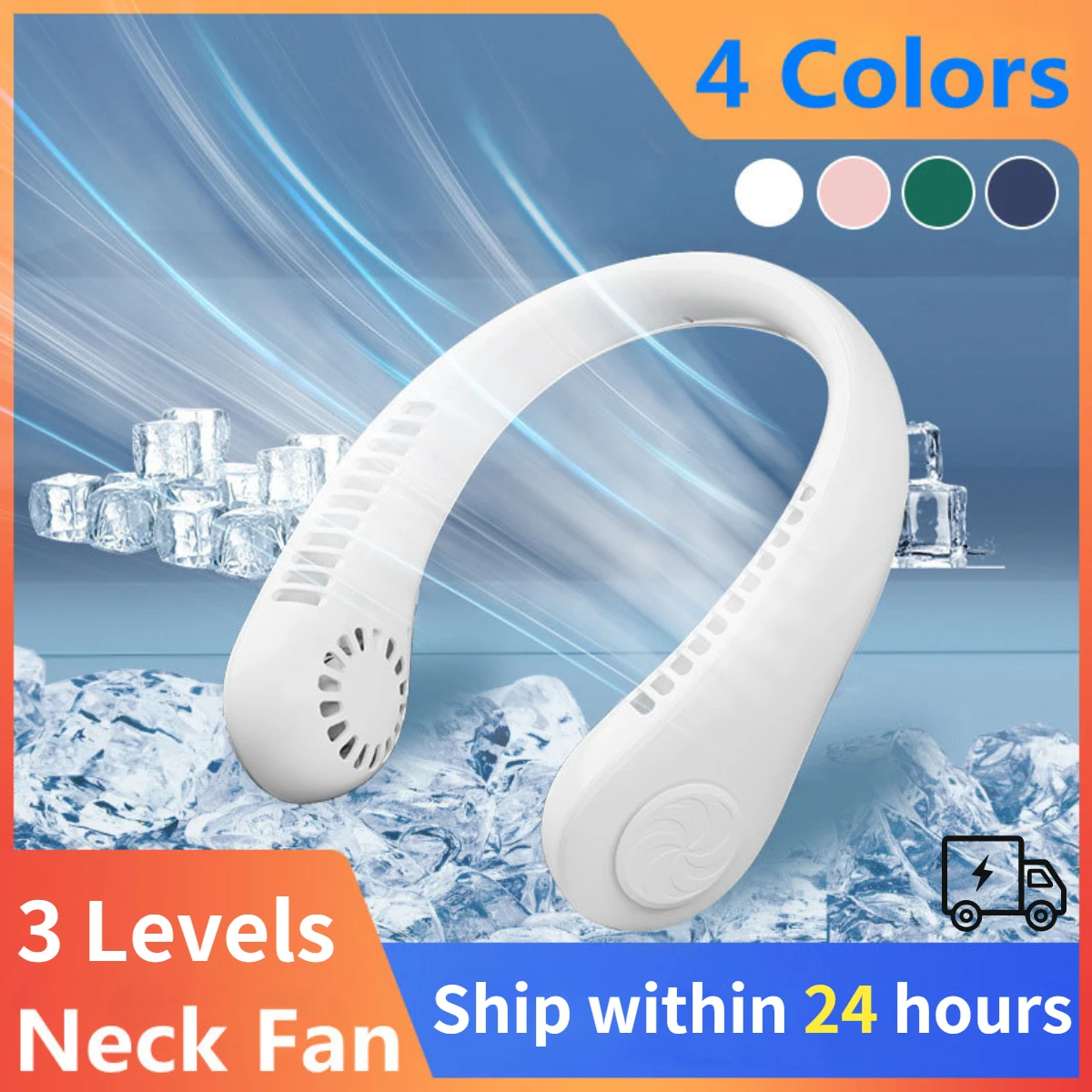 

Portable Neck Fan Electric Wireless Fan Rechargeable USB Mini Fan Bladeless Personal Fans Hanging Neck Cooler for Outdoor Sports