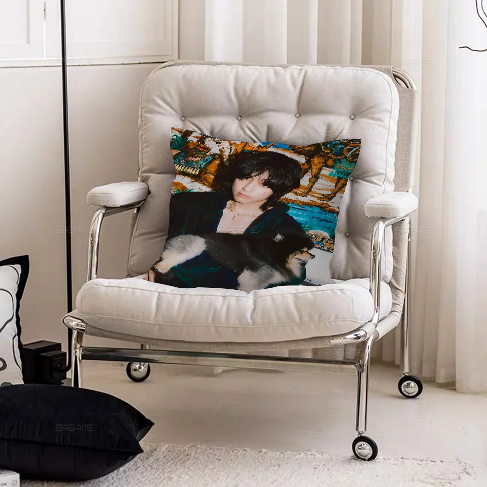 Певица Kpop Kim Tae Hyung V Layover Подушка Аниме Диван-кровать Голова Наволочка Чехол 45x45 см