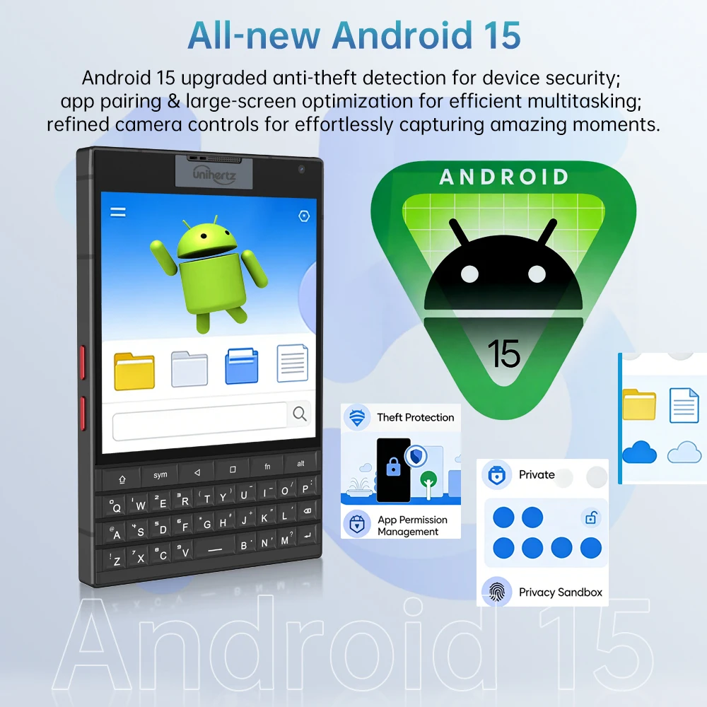 Фото Смартфон Unihertz Titan 2 на Android 15 с физической клавиатурой, 5G, двумя экранами, 512 ГБ, Dimensity 7300, камера 50 МП, две SIM-карты №5