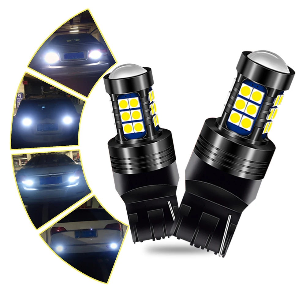

Комплект автомобильных стоп-сигналов T20 7440 W21W BA15S 1156 P21W T15 W16W, автомобильные фонари заднего хода, поворотники, белые лампы 6000k 12 В