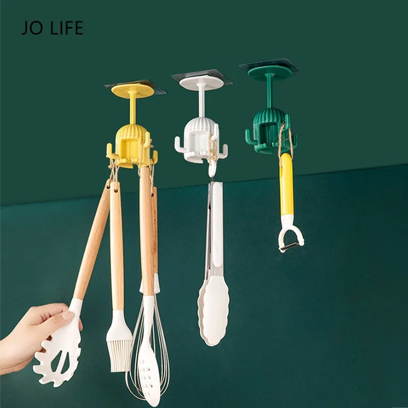 

JO LIFE Creative Rotatable Cactus Kitchen Storage Hook Wall Mounted Cooking Tool Toothbrush Holder