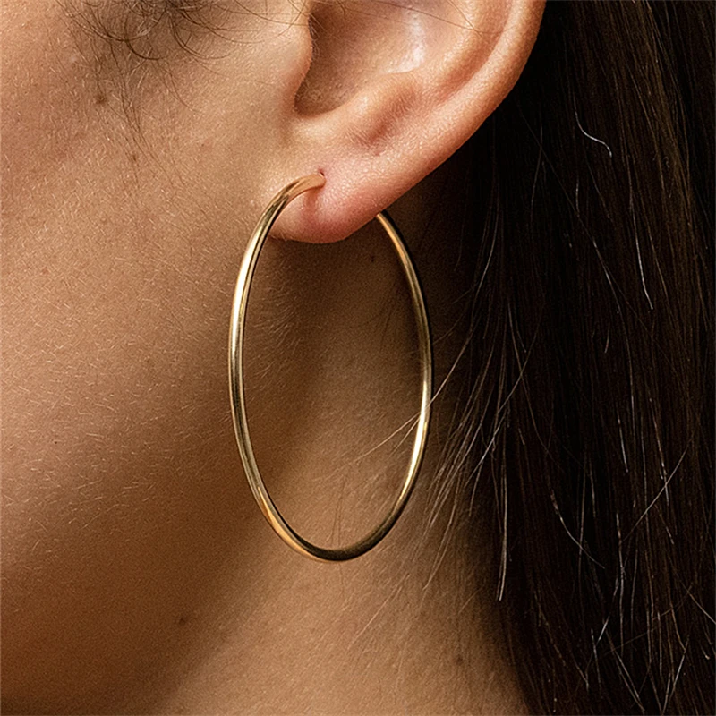 

14K Gold Filled Hoops Earrings 7 Size Circle Jewelry Minimalism Brincos Vintage Pendiente Oorbellen Boho Hypoallergenic Earrings