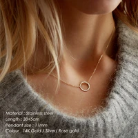 statement necklace women dainty stainless steel necklace choker pendant necklace fashion jewelry