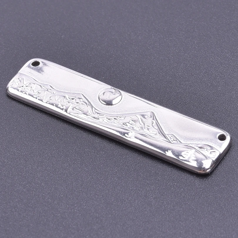 3pcs/Lot Rectangle Mountain Sun Charms With Two Holes For Jewelry Making Supplies Necklaces Accessories Stainless Steel Pendants