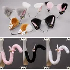 Повязка на голову с рисунком из аниме лисы, волка, кошек, собак, ошейник, колокольчики, банты, Кружевной Костюм для косплея на Хэллоуин, аксессуары для волос