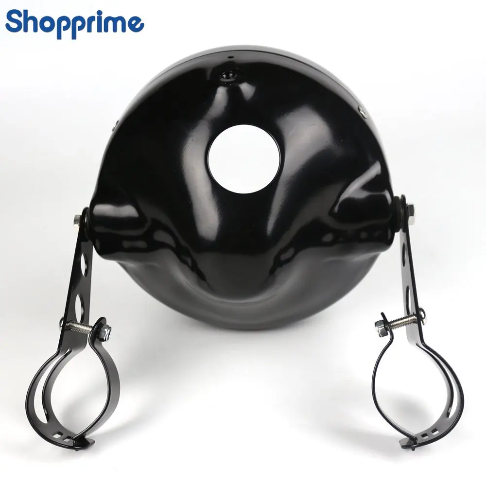 

7-дюймовая мотоциклетная фара черного цвета для Harley, светодиодный ная фара на заказ, крепление для корпуса, кронштейн, универсальная крышка-ведро, маяк