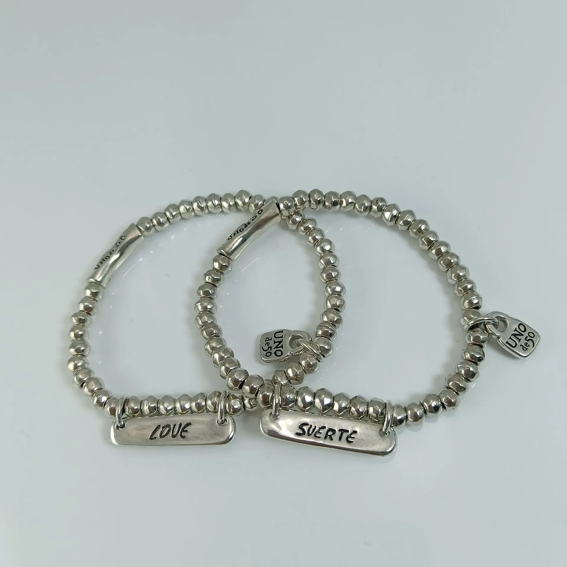 

2022 Spanish Original Fashion Electroplating 925 Silver Nameplate Love and Lucky Bracelet Festive Jewelry Valentine's Day Gift