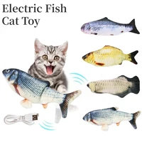 electric fish toy cat interactive toys usb charger fish cat toy realistic pet cat chew bite toy pet cat training hunting toy