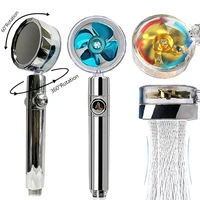360 degrees turbo propeller shower head water saving high preassure flow with fan extension showerhead rainfall with holder new