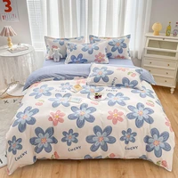 home textile blue lucky flower fashion classic duvet cover bed sheet pillow case single double queen king for home bedding set
