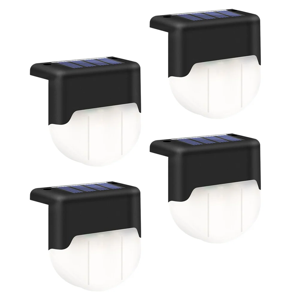 

4 шт., солнечные палубные фонари, наружные солнечные фонари для забора, степень защиты IP55, водонепроницаемые фонари для лестницы, забора, перил, дорожек, лампы