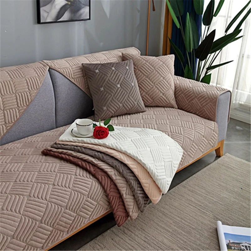 

Autumn Winter Thickened Plush Sofa Cover Non-slip Sofa Cover Suitable for Nordic Home Living Room Decoration Sofa Blanket