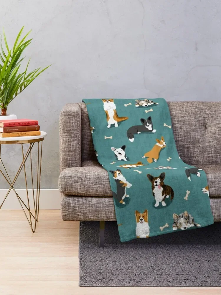 Пушистое плед одеяло бирюзового цвета