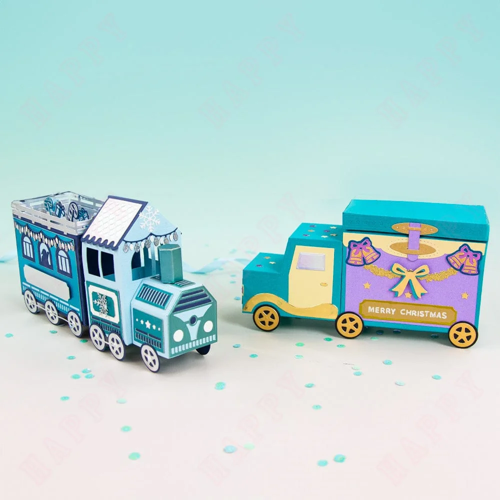 Набор рождественских рекламных штампов Truck &amp Track новинка 2024 металлические