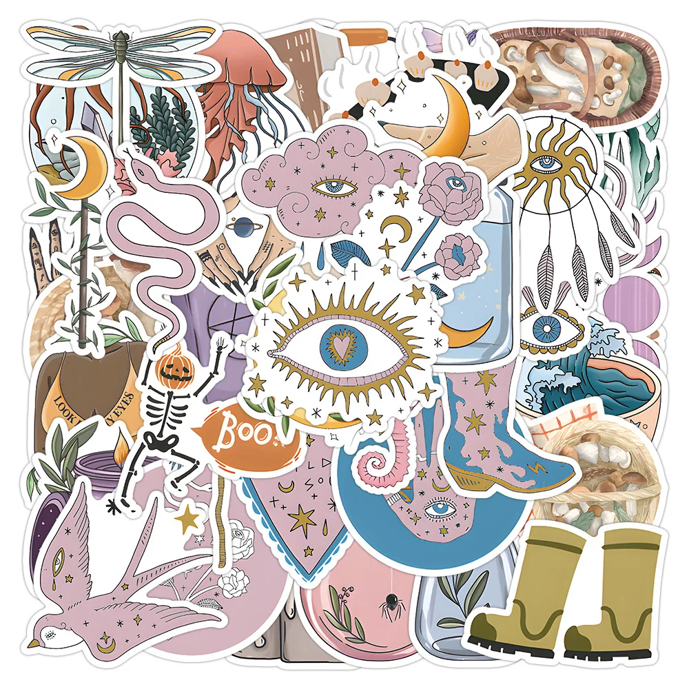 

50Pcs Retro Vintage Eye Small Things Graffiti Stickers Phone Case Suitcase Refrigerator Skateboard Refrigerator Sticker Toy