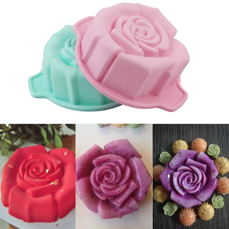 

1PC Silicone Cake Pan Mold Big Rose Food Grade Silicone Non-Stick 6.3inches Baking Mold