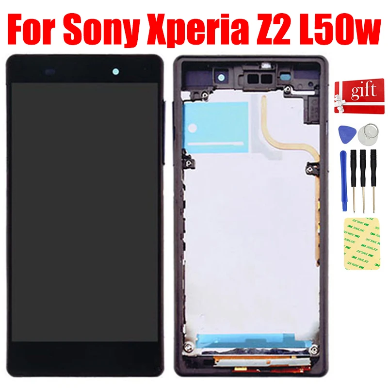 

with Frame For Sony Xperia Z2 L50w D6502 D6503 D6543 LCD Display Screen Panel Matrix Touch Digitizer Pantalla Glass Assembly