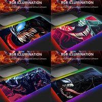 venom rgb mouse pad gaming accessories computer large mousepad backlit led light gamer colorful glow for cs go keyboard desk mat