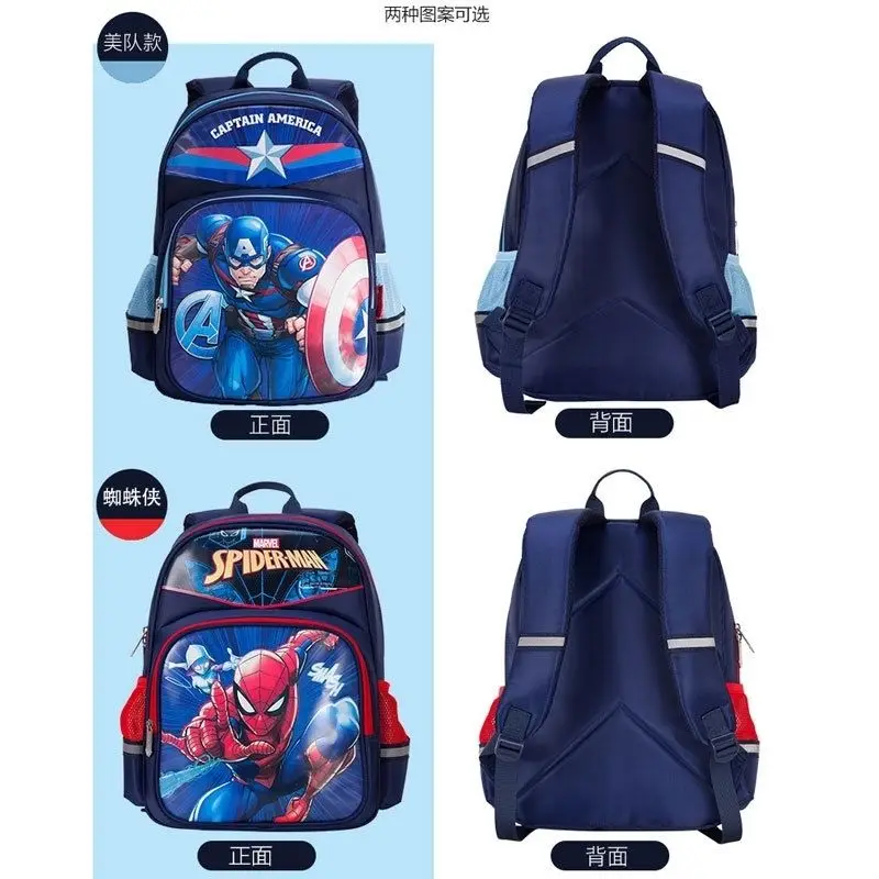 Disney authentic schoolbag for primary school students captain of the United States boys grade 1,grade 2 and grade 3 spider man