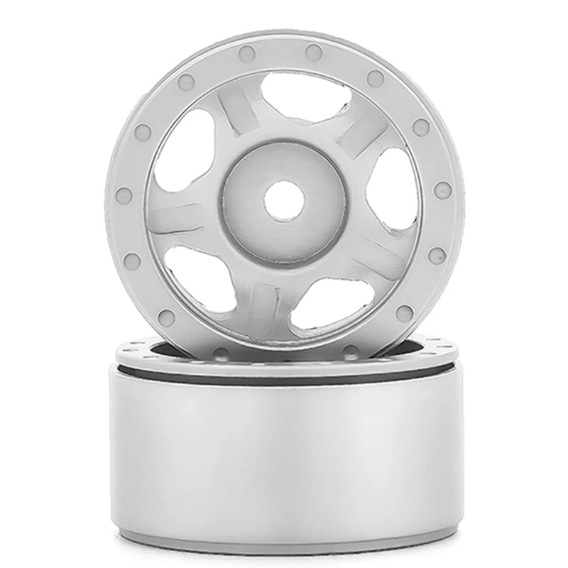 

Металлическая Ступица колеса Beadlock 2 шт., обод колеса для Axial SCX24 90081 1/24 RC Гусеничный автомобиль, обновленные детали, аксессуары