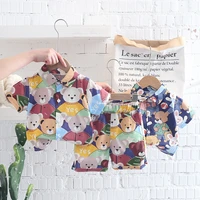 baby boy clothing sets 2022 summer toddler infant casual clothes children cartoon bear shirt beach shorts 2pcs suit kids outfits