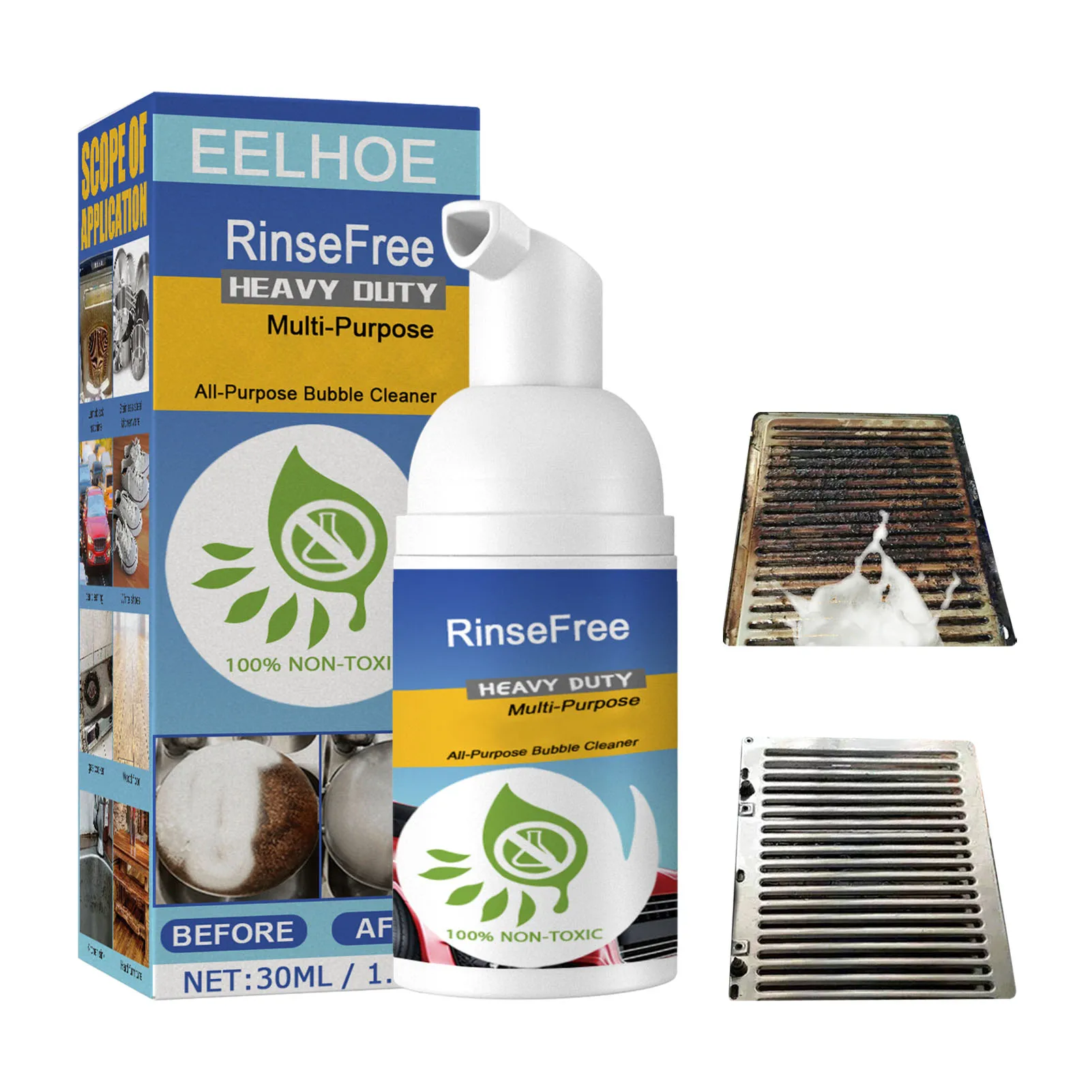 

Foam Degreaser Kitchen Grease Remover No-Rinse Universal Degreaser All-Purpose Cleaning Bubble Spray For Toilet And Kitchen