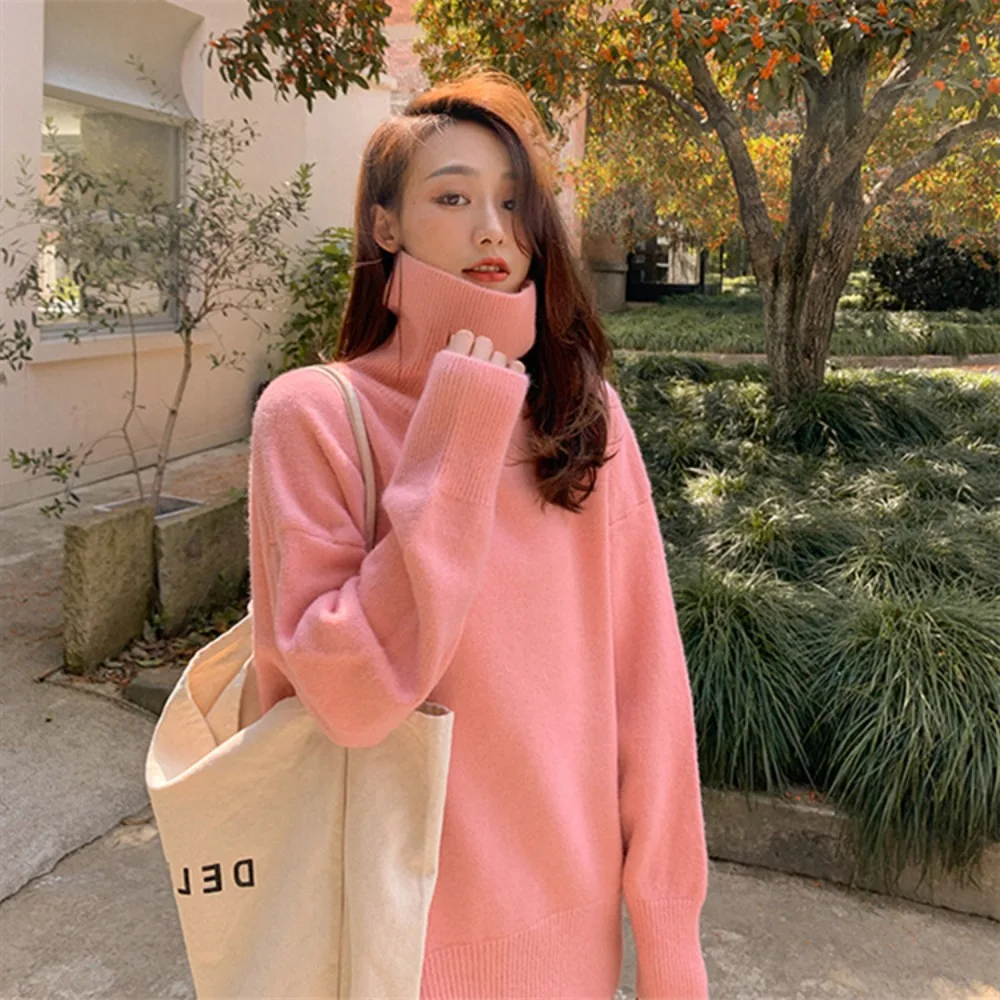 

New pullover sweater women's loose slouchy style oversize shows the trend of skinny knit tops
