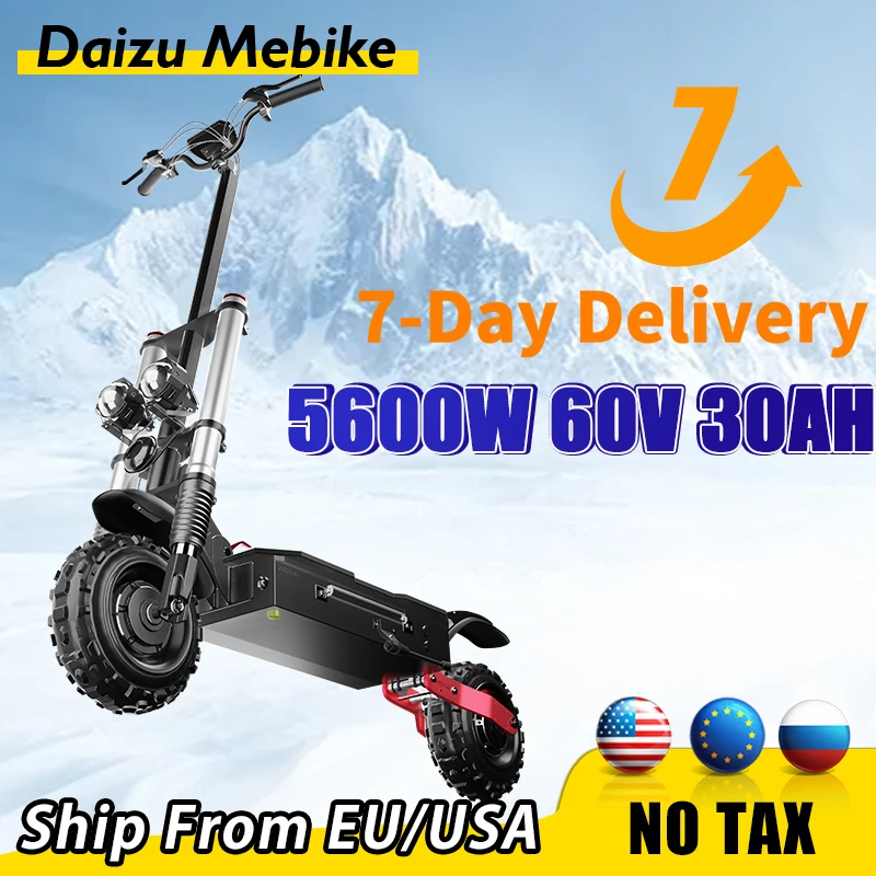 

60V 5600W Powerful Electric Scooter Max Speed 80 km/h Electric Scooter with Seat Dual Motor Electric Scooters Adults