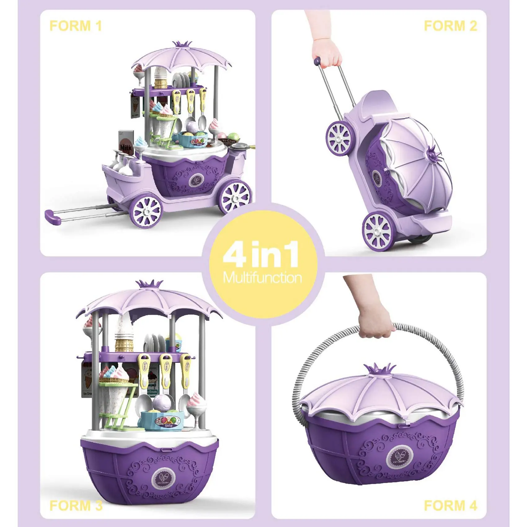 Игрушки из магазина мороженого для малышей, малышей, изготовитель мороженого и магазинная тележка, игровой набор, ковш и обучающая образовательная игрушка