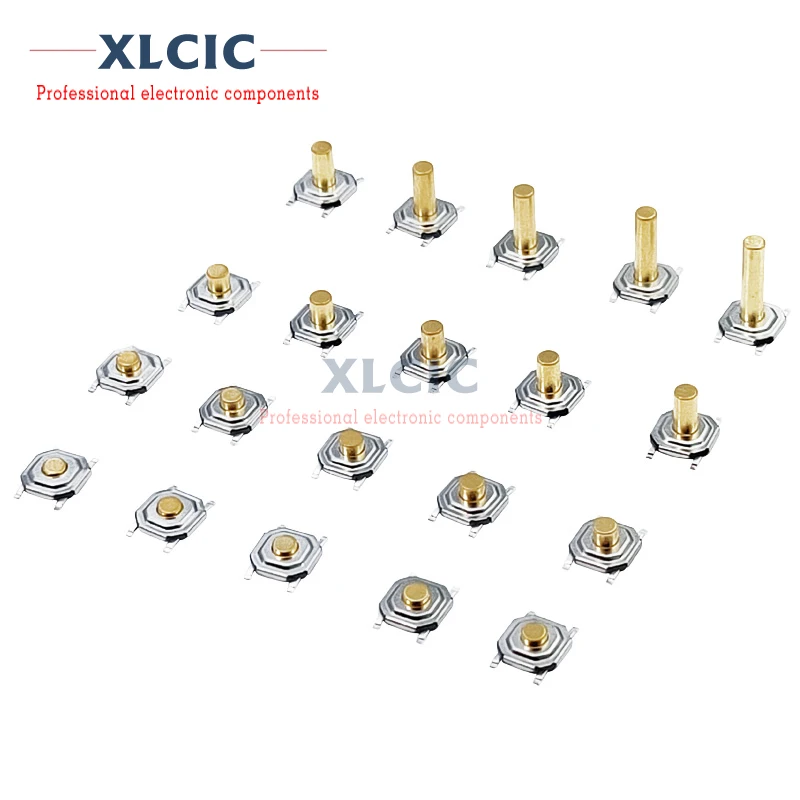 

100pcs 4*4*1.5 4X4X1.5mm 2mm 2.3mm 2.5mm 3mm 3.5mm 4.3mm touch tact switch 4 PIN Metal SMD Tactile 12V Micro Push Button Switch