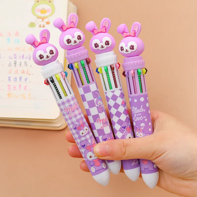 

Cute Little Rabbit 10 Colors Chunky Ballpoint Pen Kawaii Rollerball Pen School Office Supply Gift Stationery Papelaria Escolar