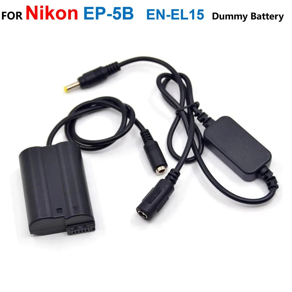 

EP-5B DC Coupler EN-EL15 Dummy Battery+12V-24V Step-Down Charger Cable EH5A For Nikon Z7 Z6 D850 D810 D800E D750 D610 D600 D7200