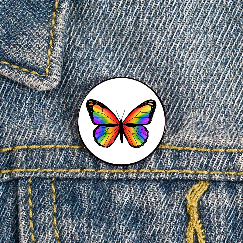 

LGBTQIA+ Pride Butterfly Pin Custom Brooches Shirt Lapel teacher Bag backpacks Badge Cartoon gift brooches pins for women