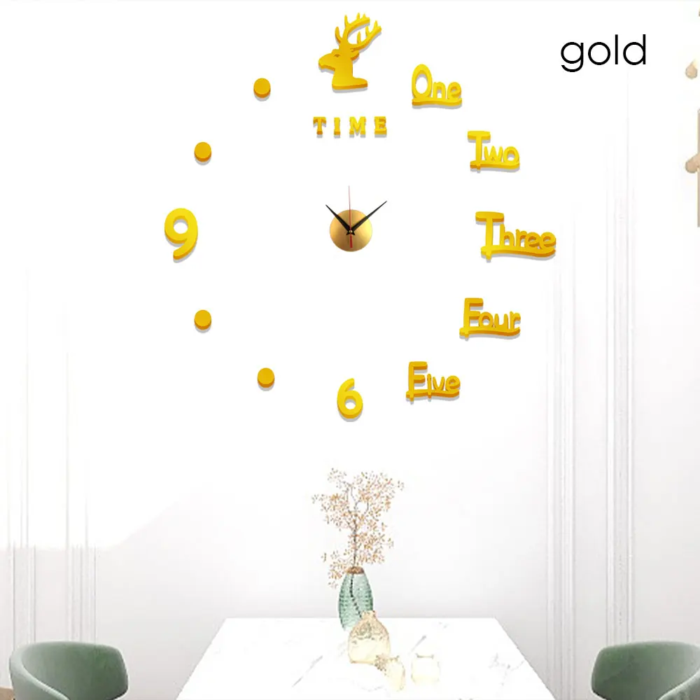 Настенные зеркальные 3d-часы с наклейками креативный съемный художественный