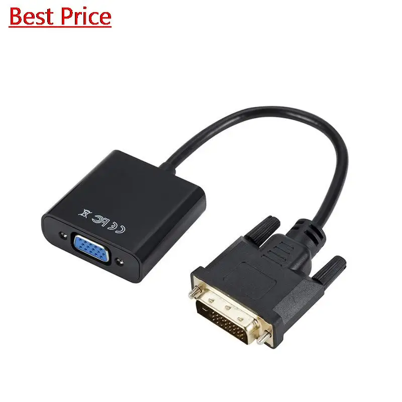 

Dhl 100Pcs/lot Full HD 1080P DVI-D DVI To VGA Adapter Video Cable Converter 24+1 25Pin To 15Pin Cable Converter For PC Computer