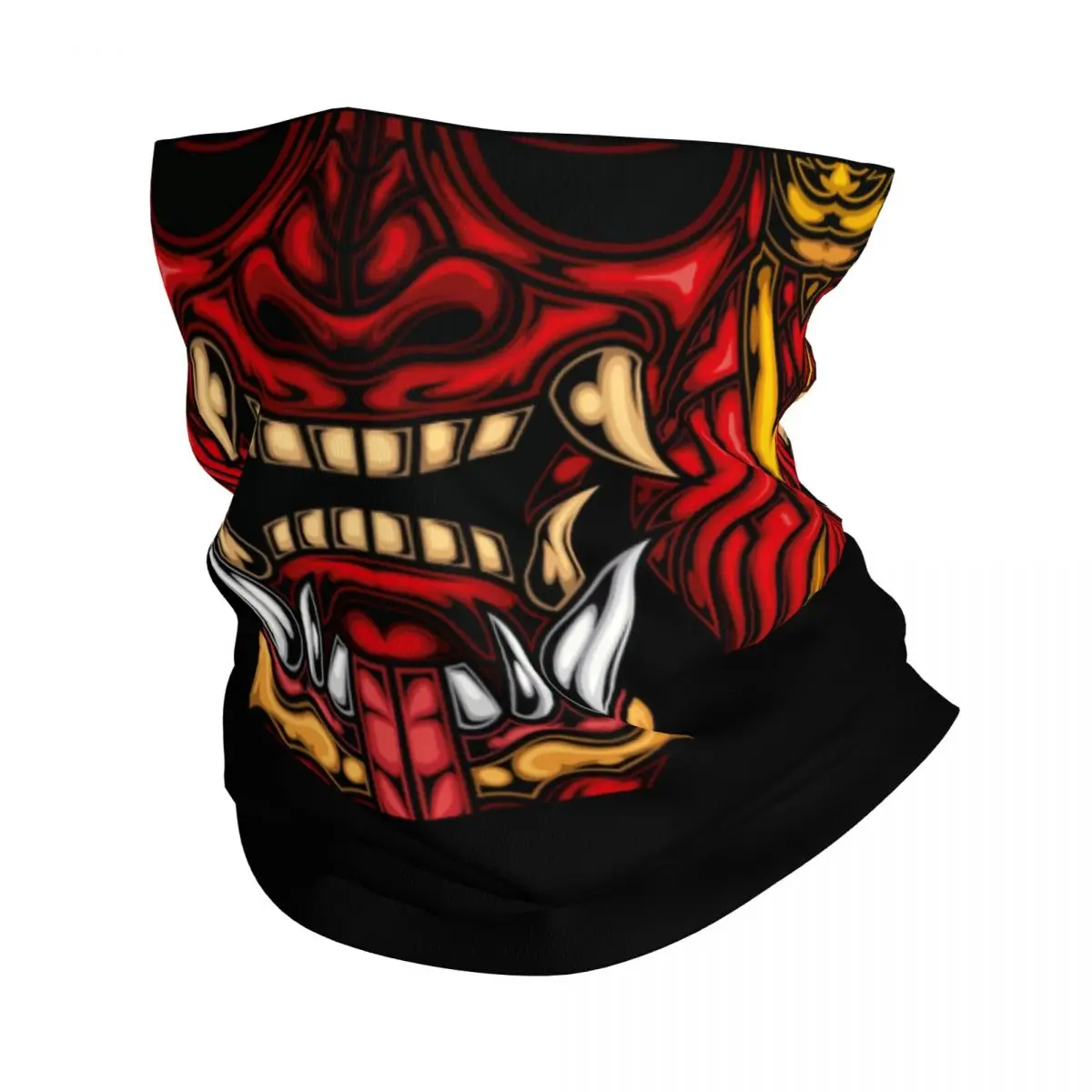 

Hannya Barong Bandana Neck Warmer Women Men Winter Ski Tube Scarf Gaiter Japanese Samurai Demon Monster Oni Face Cover