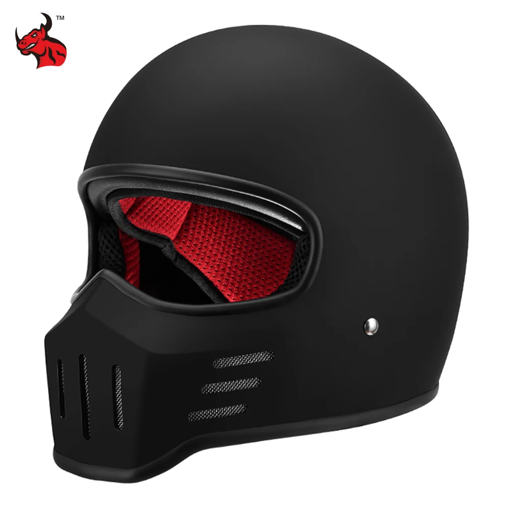 

Шлем мотоциклетный Полнолицевой из стекловолокна в стиле ретро, защитная шляпа, велосипедное снаряжение, локомотивный шлем для взрослых