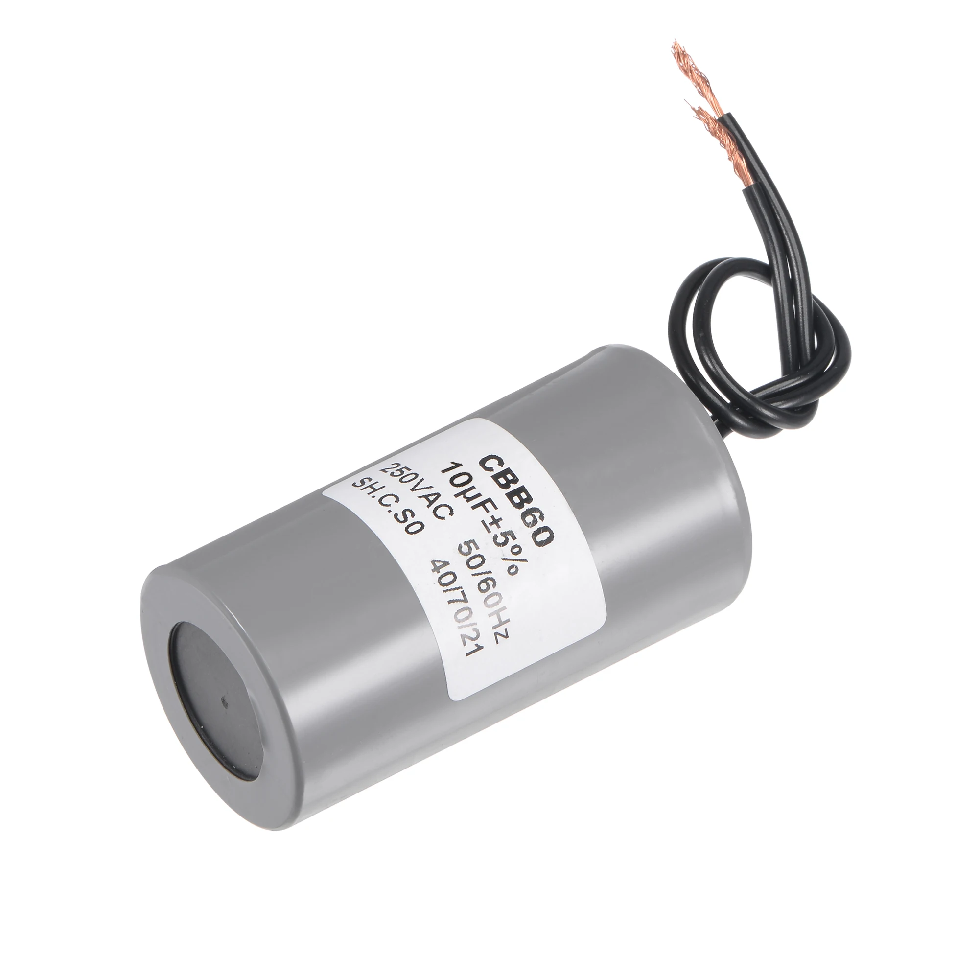 

1pcs 10uF CBB60 Motor Run Capacitor 250V AC 2 Wires 50/60Hz Cylinder 73x38mm for Air Compressor Water Pump Motor