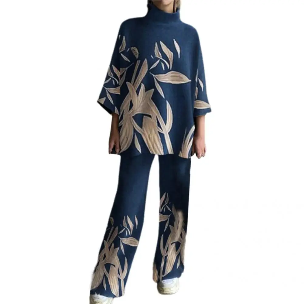 

2 Pcs/Set Spring Top Suit Print Pants Suit Comfortable Spring Top Suit
