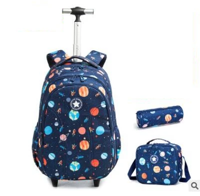 

Wheeled Rolling Backpack School Luggage Travel On Trolley Children Boys Bags Girls Trolley Backpack Bag Kids Wheels For School